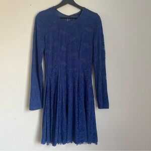 Elegant Blue Lace Dress